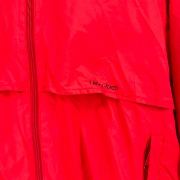 Vintage Helly Hansen Men’s Red Windbreaker Jacket Full Zip Small Hood Helly-Tech - Picture 3 of 10